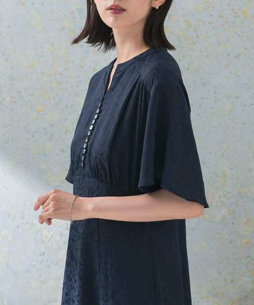 URBAN RESEARCH ROSSO WOMEN（アーバンリサーチ　ロッソ）の「ハーフスリーブジャガードワンピース（ワンピース・レディース・ネイビー/オレンジ系その他・FREE）」の12枚目の写真