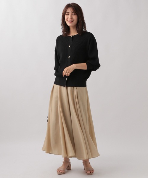 Elura（エルーラ）の「＜レギュラー／低身長サイズ＞艶フレアスカート/136360（スカート・レディース・ブルー系その他6/ベージュ/ライトブルー・FREE/FREE(S)）」の10枚目の写真