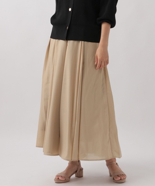 Elura（エルーラ）の「＜レギュラー／低身長サイズ＞艶フレアスカート/136360（スカート・レディース・ブルー系その他6/ベージュ/ライトブルー・FREE/FREE(S)）」の11枚目の写真