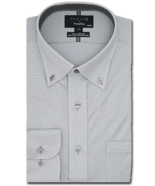 タカキュー プライムフレックス ストレッチ ウォッシャブル ボタンダウン ビジネスドレス 長袖ニットシャツ(ビジネスシャツ)|TAKA-Q(タカキュー)