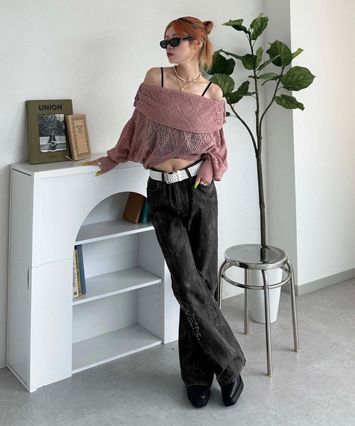 sedacle girl（セダクルガール）の「ウエスタンライク刺繍フレアパンツ