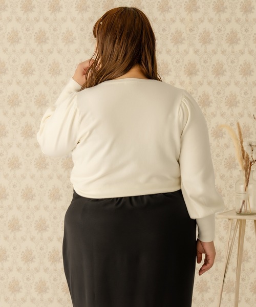 Louiosy（ルオシー）の「【大きいサイズ】ビジューニットトップス（ニット/セーター・レディース・アイボリー/グレイッシュベージュ/ブラック・4L/3L）」の7枚目の写真