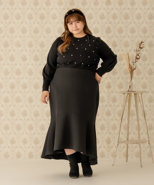 Louiosy（ルオシー）の「【大きいサイズ】ビジューニットトップス（ニット/セーター・レディース・アイボリー/グレイッシュベージュ/ブラック・4L/3L）」の11枚目の写真