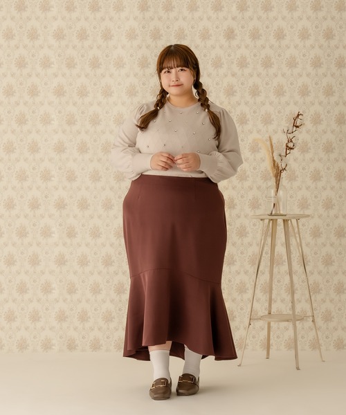Louiosy（ルオシー）の「【大きいサイズ】ビジューニットトップス（ニット/セーター・レディース・アイボリー/グレイッシュベージュ/ブラック・4L/3L）」の14枚目の写真