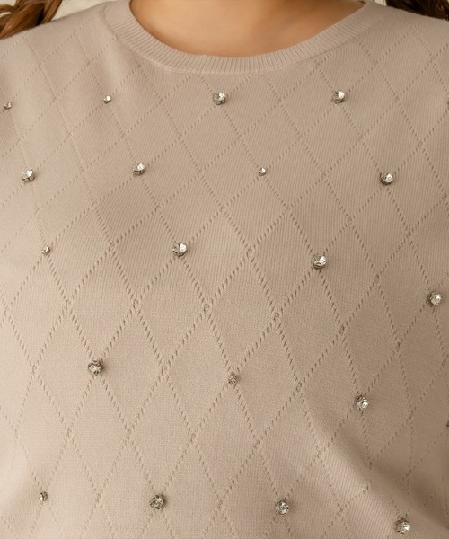 Louiosy（ルオシー）の「【大きいサイズ】ビジューニットトップス（ニット/セーター・レディース・アイボリー/グレイッシュベージュ/ブラック・4L/3L）」の17枚目の写真