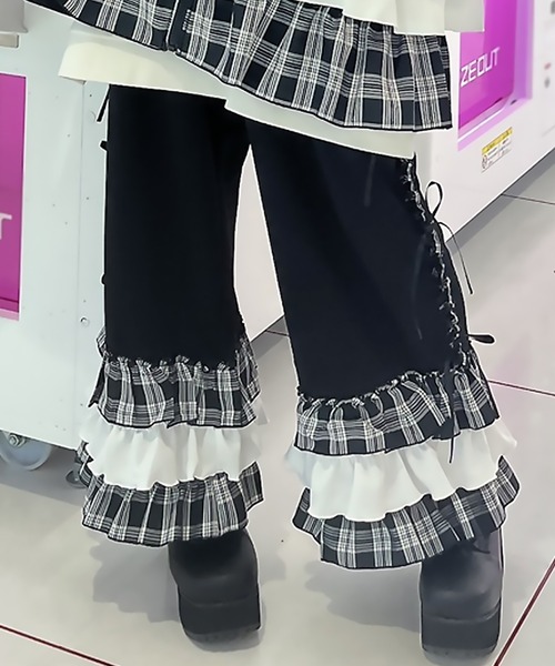 DARRDY（ダーディー）の「【DARRDY/ダーディー】フリルジャージパンツ/セットアップ対応（その他パンツ・レディース・ブラック/サックスブルー/ピンク・ONESIZE）」の2枚目の写真