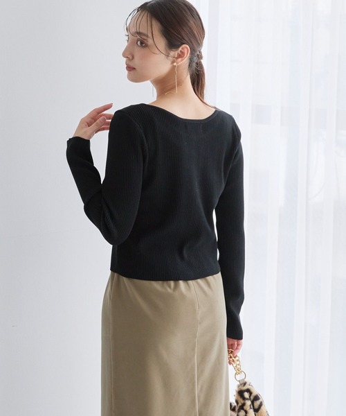 Andemiu（アンデミュウ）の「リブボートネックカーディガン159348