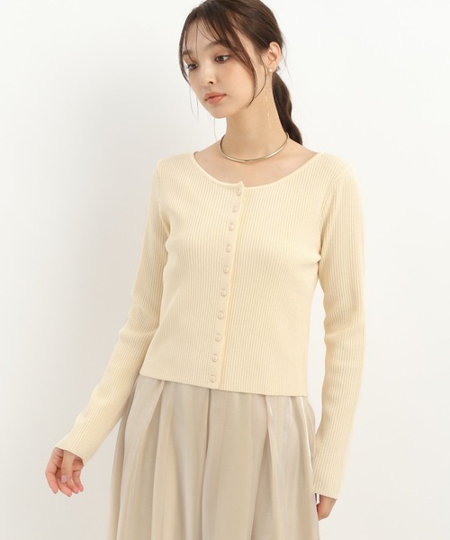 2143さん　専用 Andemiu（アンデミュウ）の「リブボートネックカーディガン