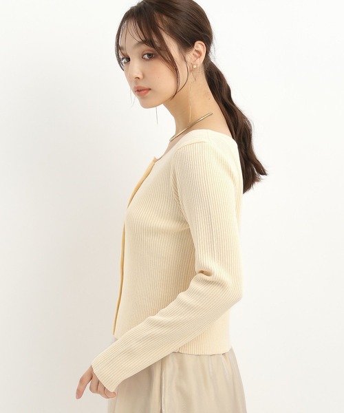 Andemiu（アンデミュウ）の「リブボートネックカーディガン159348