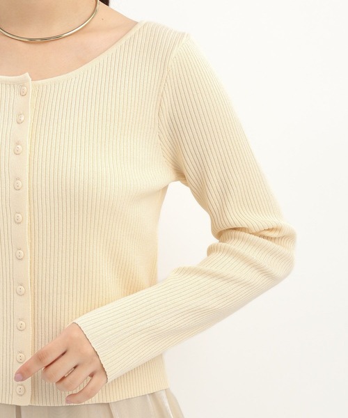 Andemiu（アンデミュウ）の「リブボートネックカーディガン159348