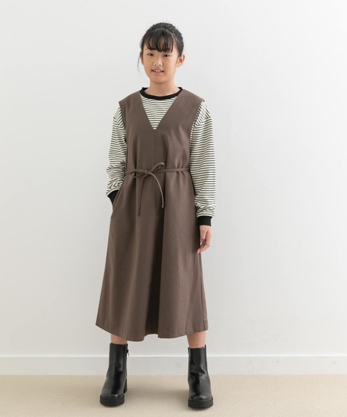 URBAN RESEARCH DOORS（アーバンリサーチドアーズ）の「『親子リンク』『WEB/一部店舗限定』『UR TECH』ツイルジャンパースカート(KIDS)（ジャンパースカート・キッズ・チェック/モカ・150）」の5枚目の写真