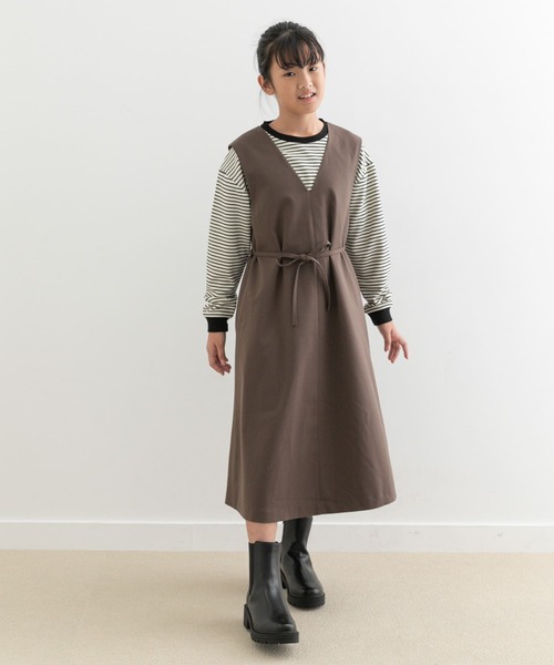 URBAN RESEARCH DOORS（アーバンリサーチドアーズ）の「『親子リンク』『WEB/一部店舗限定』『UR TECH』ツイルジャンパースカート(KIDS)（ジャンパースカート・キッズ・チェック/モカ・150）」の6枚目の写真