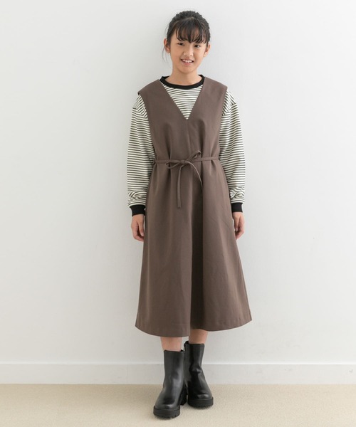 URBAN RESEARCH DOORS（アーバンリサーチドアーズ）の「『親子リンク』『WEB/一部店舗限定』『UR TECH』ツイルジャンパースカート(KIDS)（ジャンパースカート・キッズ・チェック/モカ・150）」の9枚目の写真