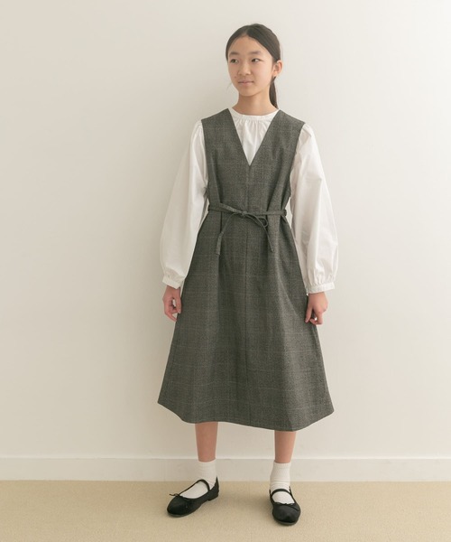 URBAN RESEARCH DOORS（アーバンリサーチドアーズ）の「『親子リンク』『WEB/一部店舗限定』『UR TECH』ツイルジャンパースカート(KIDS)（ジャンパースカート・キッズ・チェック/モカ・150）」の12枚目の写真