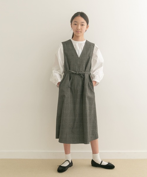 URBAN RESEARCH DOORS（アーバンリサーチドアーズ）の「『親子リンク』『WEB/一部店舗限定』『UR TECH』ツイルジャンパースカート(KIDS)（ジャンパースカート・キッズ・チェック/モカ・150）」の13枚目の写真
