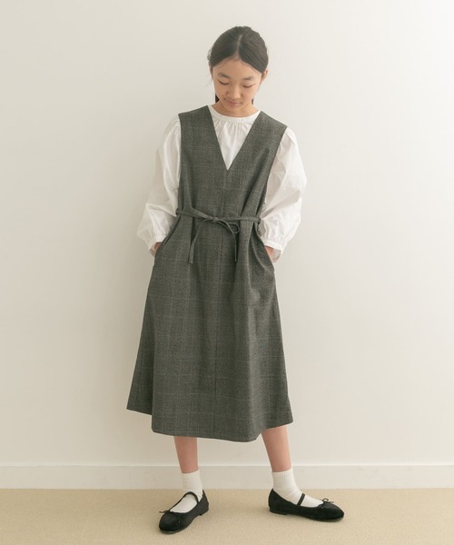 URBAN RESEARCH DOORS（アーバンリサーチドアーズ）の「『親子リンク』『WEB/一部店舗限定』『UR TECH』ツイルジャンパースカート(KIDS)（ジャンパースカート・キッズ・チェック/モカ・150）」の14枚目の写真