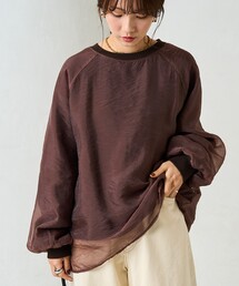限定展開　オーガンジー 重ね ラグラン スウェット