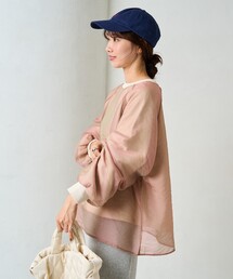 限定展開　オーガンジー 重ね ラグラン スウェット