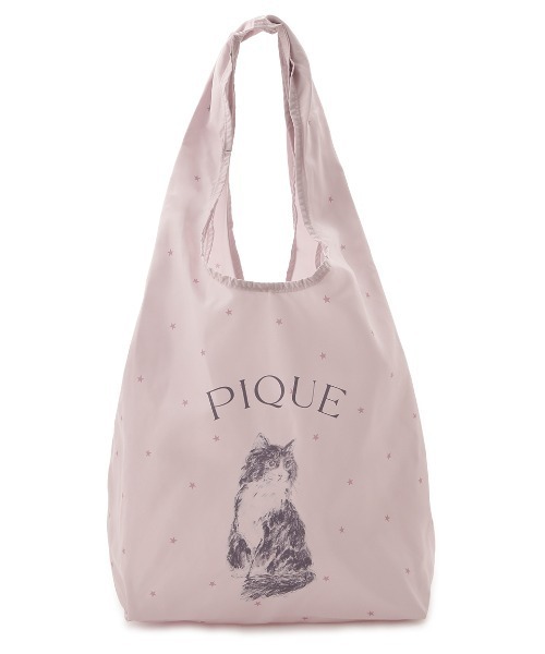 gelato pique(ジェラートピケ)の「CATエコバッグ(エコバッグ/サブバッグ・レディース・ピンク/オフホワイト・FREE)」の2枚目の写真