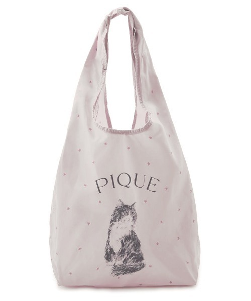 gelato pique(ジェラートピケ)の「CATエコバッグ(エコバッグ/サブバッグ・レディース・ピンク/オフホワイト・FREE)」の9枚目の写真