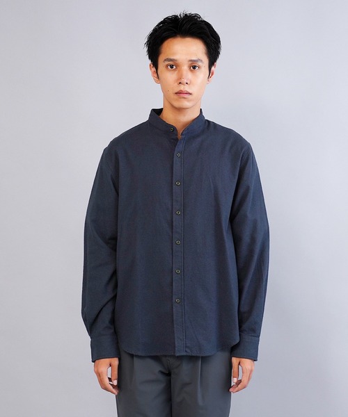 jiggys shop(ジギーズショップ)の「フランネルバンドカラー無地長袖シャツ(シャツ/ブラウス・メンズ・グレー/ブラック/グレー系その他/カーキ/ネイビー/ホワイト・X-LARGE/LARGE/MEDIUM/SMALL)」の22枚目の写真