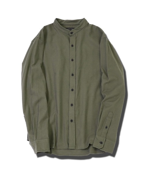 jiggys shop(ジギーズショップ)の「フランネルバンドカラー無地長袖シャツ(シャツ/ブラウス・メンズ・グレー/ブラック/グレー系その他/カーキ/ネイビー/ホワイト・X-LARGE/LARGE/MEDIUM/SMALL)」の20枚目の写真