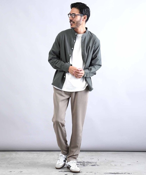 jiggys shop(ジギーズショップ)の「フランネルバンドカラー無地長袖シャツ(シャツ/ブラウス・メンズ・グレー/ブラック/グレー系その他/カーキ/ネイビー/ホワイト・X-LARGE/LARGE/MEDIUM/SMALL)」の10枚目の写真