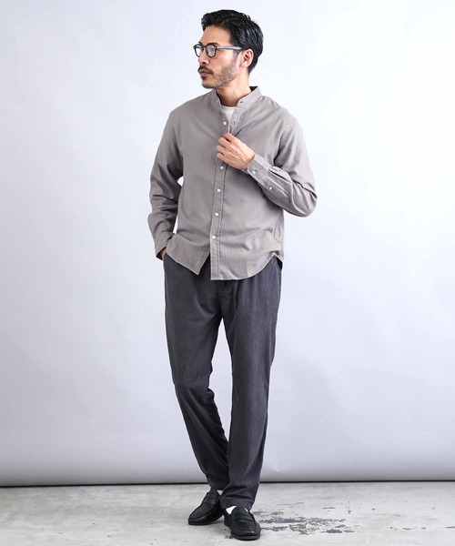 jiggys shop(ジギーズショップ)の「フランネルバンドカラー無地長袖シャツ(シャツ/ブラウス・メンズ・グレー/ブラック/グレー系その他/カーキ/ネイビー/ホワイト・X-LARGE/LARGE/MEDIUM/SMALL)」の11枚目の写真