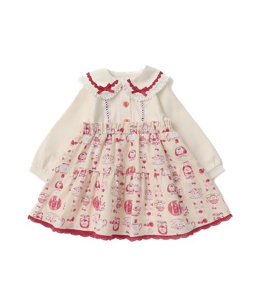 coeur a coeur（クーラクール）の「coeur a coeur ドッキングワンピース（ワンピース・キッズ・サックスブルー/アイボリー・110cm/100cm/90cm）」の3枚目の写真
