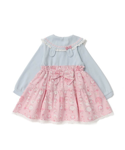 coeur a coeur（クーラクール）の「coeur a coeur ドッキングワンピース（ワンピース・キッズ・サックスブルー/アイボリー・110cm/100cm/90cm）」の6枚目の写真