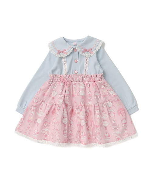 coeur a coeur（クーラクール）の「coeur a coeur ドッキングワンピース（ワンピース・キッズ・サックスブルー/アイボリー・110cm/100cm/90cm）」の5枚目の写真