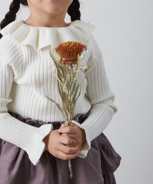 riziere（リジェール）の「フリルカラーニットプルオーバー（ニット/セーター・キッズ・オフホワイト/ブラック・140/130/120/110/100/90/150）」の9枚目の写真