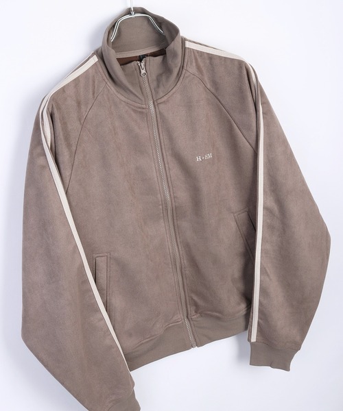 WESTSEA（ウエストシー）の「スウェードポンチ トラックジャケット 肩ライン入り（ブルゾン・メンズ・オフホワイト/ブラック/グレイッシュベージュ・M/L/XL）」の3枚目の写真