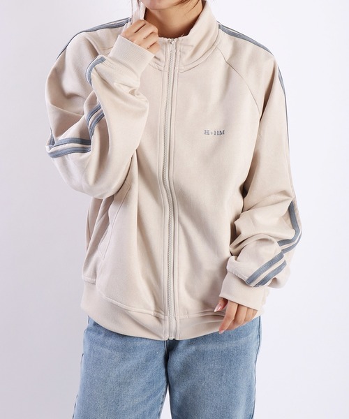 WESTSEA（ウエストシー）の「スウェードポンチ トラックジャケット 肩ライン入り（ブルゾン・メンズ・オフホワイト/ブラック/グレイッシュベージュ・M/L/XL）」の4枚目の写真