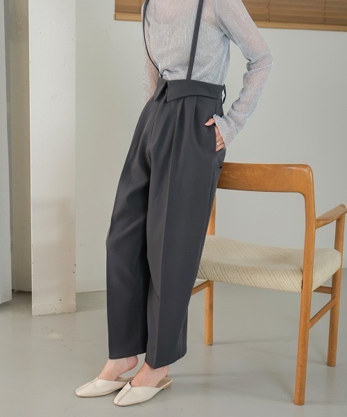 Bab（バブ）の「2WAYハイウエストスラックス（スラックス・レディース・ピンク/アイボリー/チャコールグレー・M/S/L）」の3枚目の写真