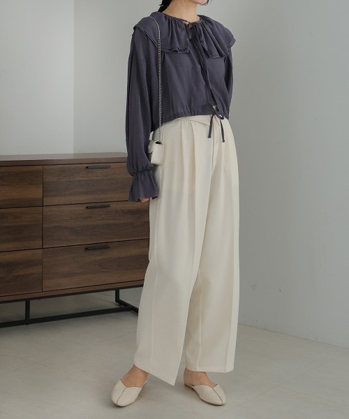 Bab（バブ）の「2WAYハイウエストスラックス（スラックス・レディース・ピンク/アイボリー/チャコールグレー・M/S/L）」の2枚目の写真