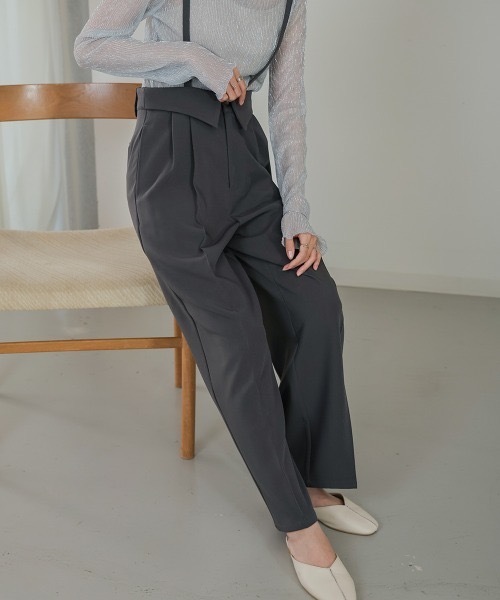 Bab（バブ）の「2WAYハイウエストスラックス（スラックス・レディース・ピンク/アイボリー/チャコールグレー・M/S/L）」の4枚目の写真