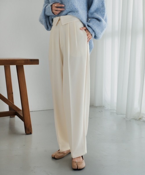 Bab（バブ）の「2WAYハイウエストスラックス（スラックス・レディース・ピンク/アイボリー/チャコールグレー・M/S/L）」の6枚目の写真
