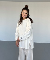 オーバーサイズロゴ刺繍ロングT