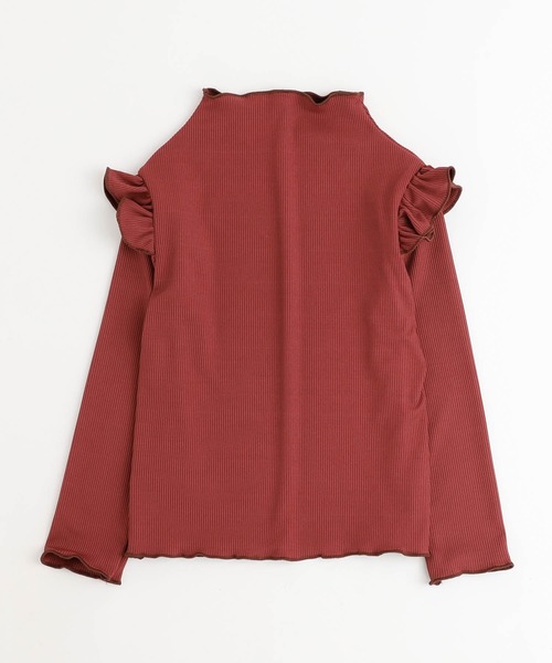 URBAN CHERRY(アーバンチェリー)の「ショルダーフリルリブトップス(Tシャツ/カットソー・キッズ・ブルー/オレンジ/ブラウン・100cm/110cm/120cm/130cm)」の13枚目の写真