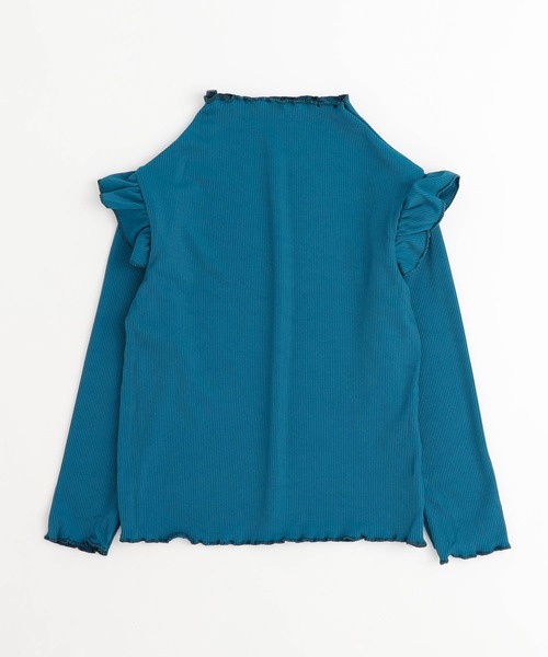 URBAN CHERRY(アーバンチェリー)の「ショルダーフリルリブトップス(Tシャツ/カットソー・キッズ・ブルー/オレンジ/ブラウン・100cm/110cm/120cm/130cm)」の14枚目の写真