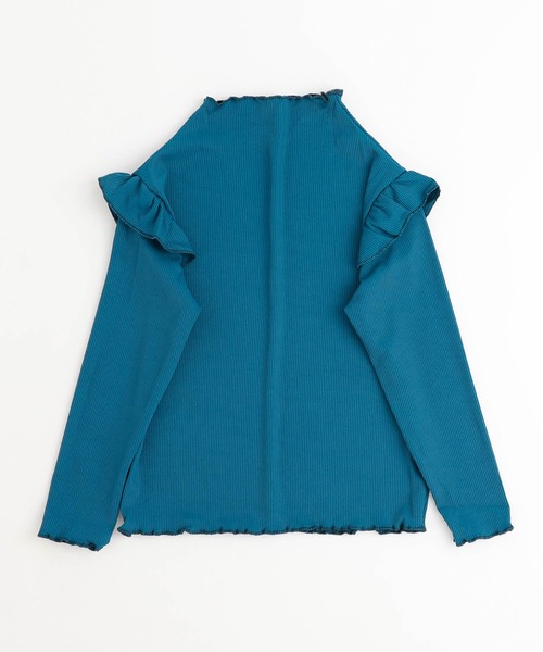 URBAN CHERRY(アーバンチェリー)の「ショルダーフリルリブトップス(Tシャツ/カットソー・キッズ・ブルー/オレンジ/ブラウン・100cm/110cm/120cm/130cm)」の15枚目の写真