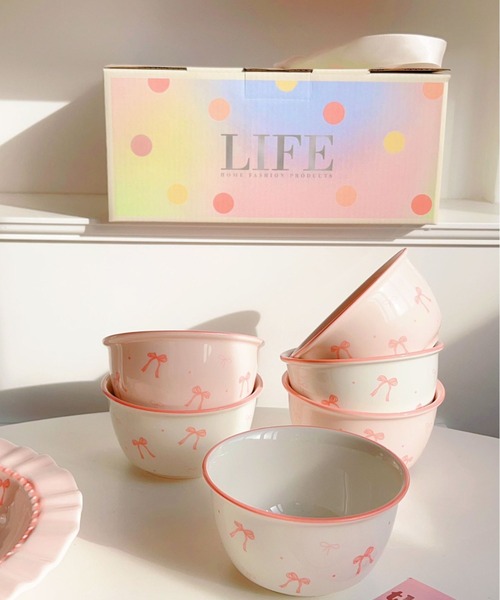 Made in I（メイドインアイ）の「pure ribbon ボウル（食器・レディース・ホワイト/ピンク・FREE）」の8枚目の写真