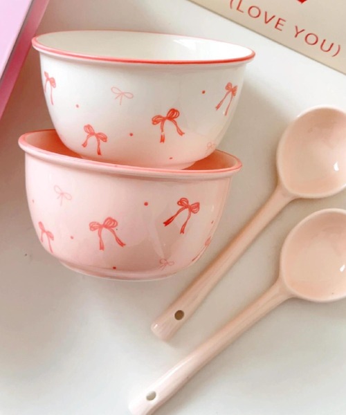 Made in I（メイドインアイ）の「pure ribbon ボウル（食器・レディース・ホワイト/ピンク・FREE）」の15枚目の写真