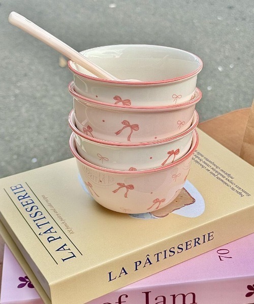 Made in I（メイドインアイ）の「pure ribbon ボウル（食器・レディース・ホワイト/ピンク・FREE）」の14枚目の写真