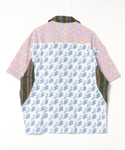 PHINGERIN(フィンガリン)の「PHINGERIN / フィンガリン COMBI JERSEY OP SHIRT 総柄 切り替え 半袖シャツ(シャツ/ブラウス・メンズ・パープル・LARGE)」の2枚目の写真