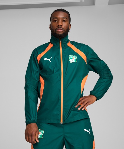 PUMA プーマ メンズ サッカー コートジボワール プレマッチ ウーブン ジャケット（ブルゾン）｜PUMA（プーマ）