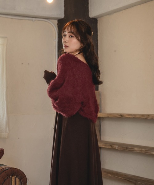 セール】shaggy bolero set volume sleeve onepiece / シャギーボレロ