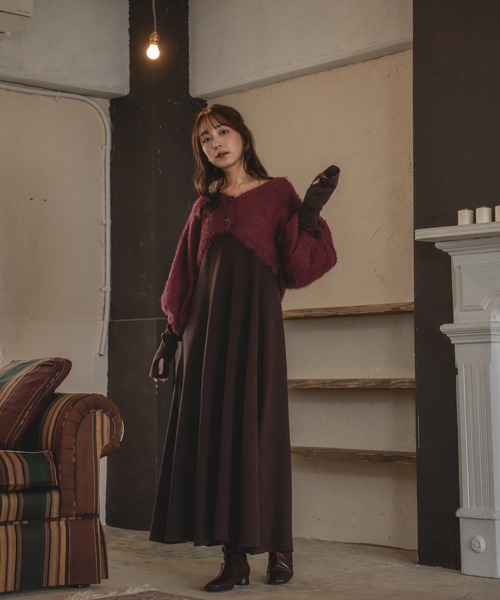 セール】shaggy bolero set volume sleeve onepiece / シャギーボレロ