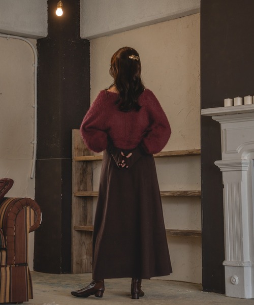 mideal シャギーボレロセットワンピース セール】shaggy bolero set volume sleeve onepiece / シャギーボレロ